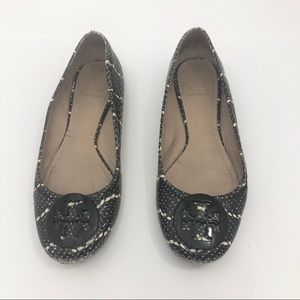 Tory Burch Reva Snake embossed medallion flats 6.5